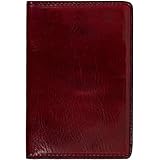 Time Resistance Portafoglio da Viaggio in Pelle a Grana Naturale – Porta Passaporto con Scomparti per Carte (Rosso)