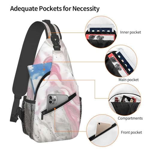 Morrales sling con estampado mármol para viaje y trekking miniatura 4
