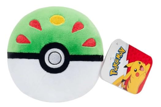 Pokemon Pokeball en peluche de 10,2 cm – Jouet en peluche douce avec fond lesté (balle d'ami)