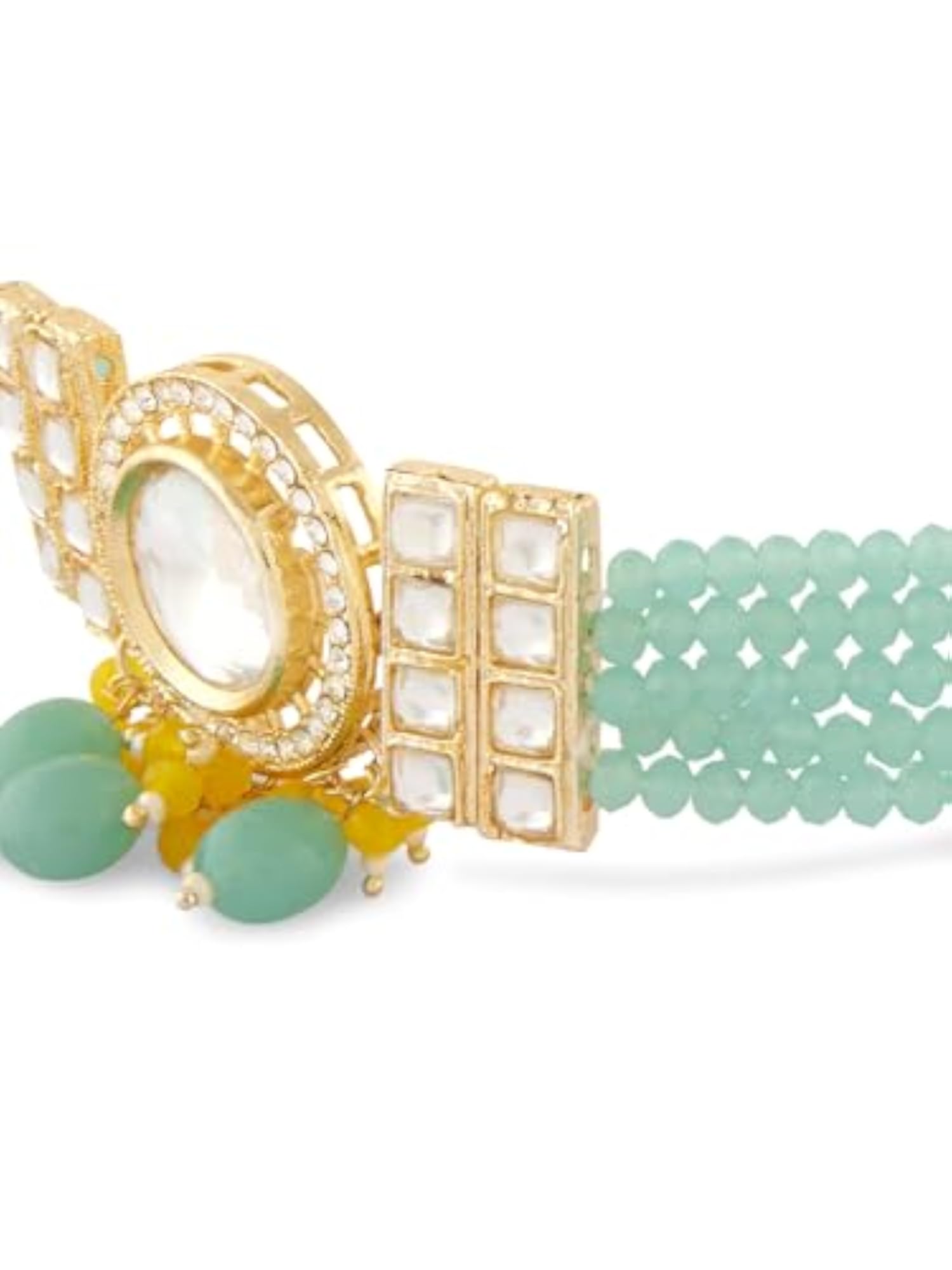 Multistrand Beaded Choker Necklace & Earring Set - ZPFK17640