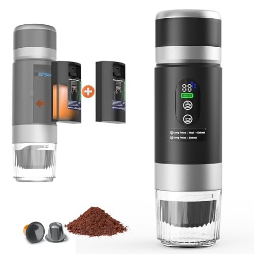 Portable Espresso Maker Portable Coffee Machine with 2 Removable rechargeable Batteries 15,000mAh, Electric Coffee Maker for...