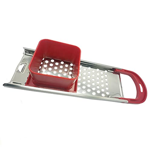 Stainless Steel Spaetzle Maker, Traditional German Egg Noodle Maker Pasta Maker with Comfort Grip Handle for All Types of Pots(Red)