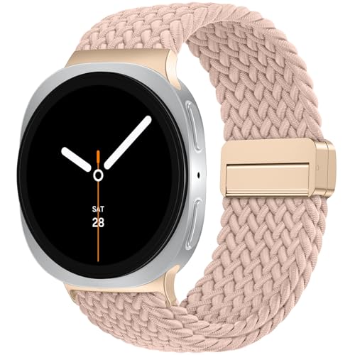 SNBLK Magnetic Braided Band Compatible with Samsung Galaxy Watch 8 Band 40mm 44mm/Watch 8 Classic 46mm (2025) Men Women, No Gap One Click Nylon Elastic Sport Strap for Samsung Galaxy Watch 8