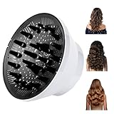 Hair Diffuser Attachment for Hair Dryer – Universal Blow Dryer Diffuser for Curly, Wavy, Long & Thick Hair, Styling Tool for Women-White