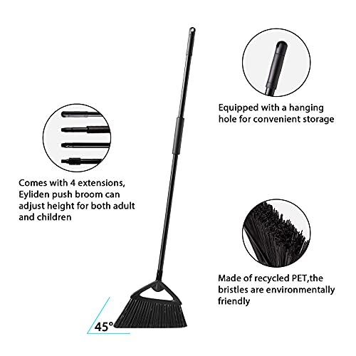 image for Eyliden Heavy Duty Broom, Commercial Angle Broom with Long Handle, Rou