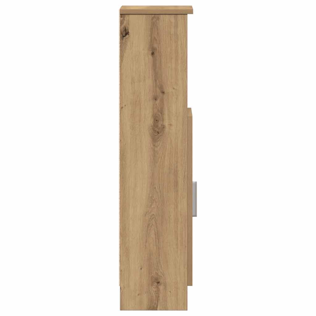 Mueble de baño Artisan-roble, 20,5 x 22 x 90 cm, con soporte de ruedas integrado, material de madera resistente a la humedad, espacio de almacenamiento versátil para su cuarto de baño