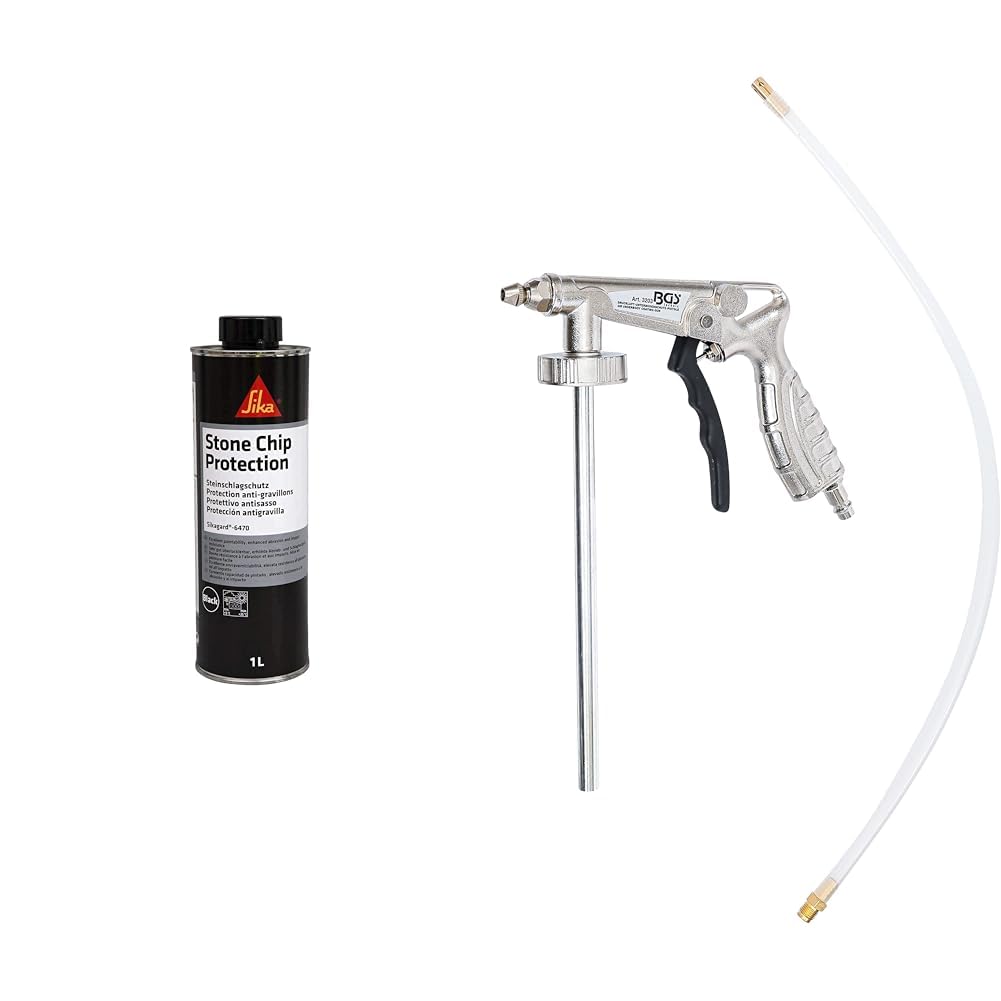 Anti-gravillons SIKA noir 1 L et pistolet BGS 3203 contre la rouille de châssis