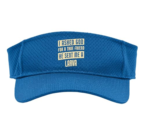 God Sent Me A Larva Funny Larva Sport Sun Visor, Adult, One Size, Royal Blue