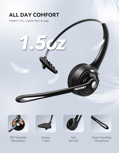 TECKNET Headset highlighting comfort features