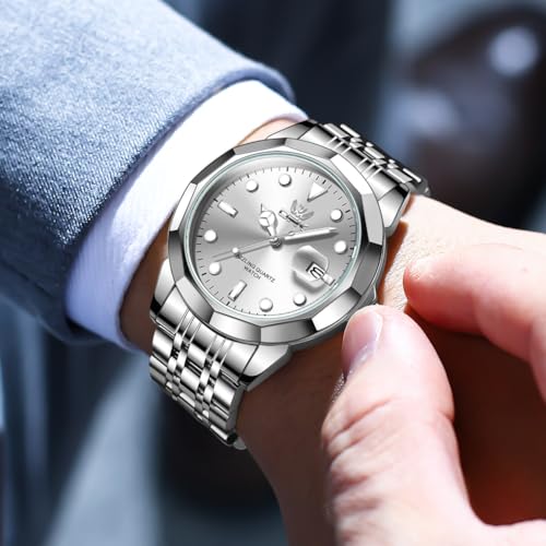 Image of OPK Watches for Men Diamond Roman Analog Mens Watches Waterproof Large Stainless Steel Men Wrist Watch Business Father Gift Watch