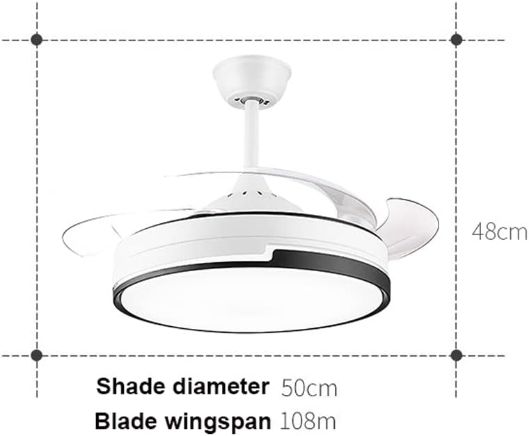 Lampe De Ventilateur De Plafond En Métal Avec 4 * Pales De Ventilateur En Acrylique Abs, Lampes Suspendues Modernes À Led, Lampe Suspendue D'Éclairage Décoratif De Chambre À Coucher, Éclairage