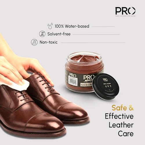PRO Shoe Cream Polish - 45 ML | Natural Waxes Formula for Leather Shoes | Enriched with Carnauba & Bees Wax | Long-Lasting Shine | Leather Shoe Cream Polish