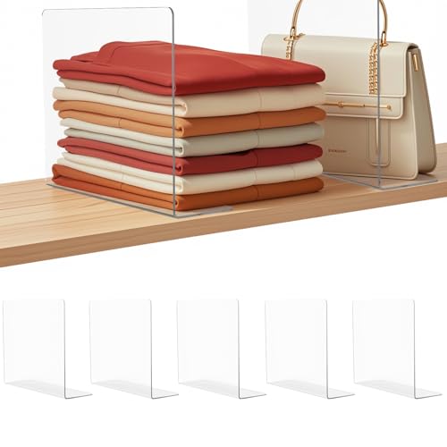 Lebouri Acrylic Shelf Dividers for Closet Organization: 10