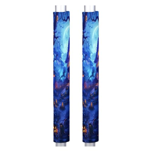 Image of HalloweenRefrigerator Door Handle Covers Set of 2 Fridge Door Handle Decor | Spooky Decor Washable Dishwasher Mocrowave Oven Protector Handle Cover Keep Your Kitchen Appliance Clean