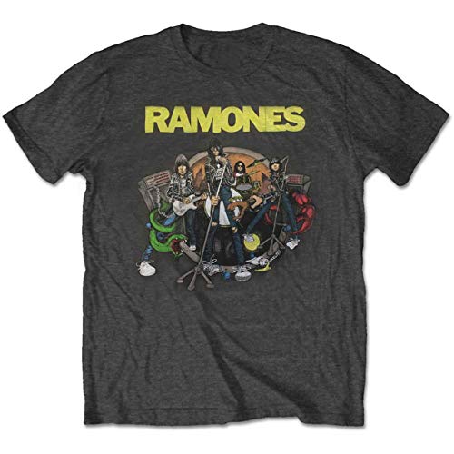 Image of Rockoff Trade Men's Ramones Road to Ruin T - Shirt, Grey (Charcoal Charcoal), X-Large
