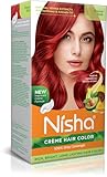 Nisha Creme Hair Color Permanent Hair Dye Color Kit With Improved Creme Formula for 100% Gray Coverage Hair Color Dye for Rich Bright Long lasting Hair Color (Flame Red, 4.05 Fl Oz)