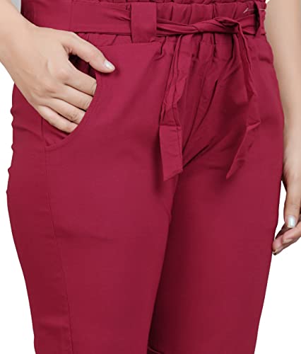 Image of Yash Gallery Women's Regular Fit Mid Rise Lycra Casual Stylish Trousers