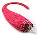 25 Strands 22" Long Micro Loop Ring Beads I Tip Indian Remy Human Hair Extensions 0.8g Each # Pink