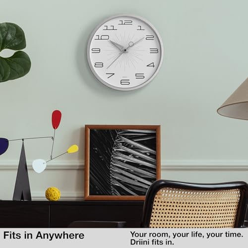 Reloj de pared analógico Driini 12 pulgadas silencioso miniatura 6