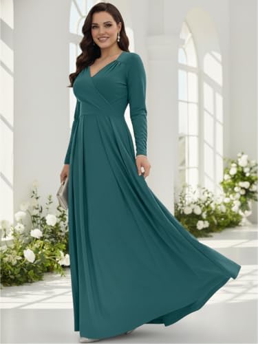 Image of KOH KOH Womens Long Sleeve Empire Cocktail Elegant Evening Versatile Maxi Dress