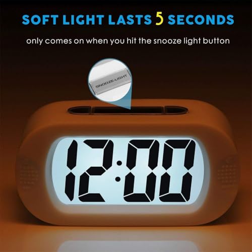 Reloj despertador portátil de viaje con luz nocturna y protección para campamentos y hoteles 3