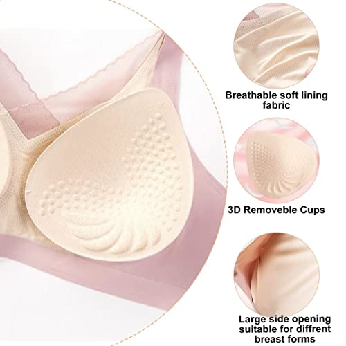 Cytmtzga Seamless Post-Surgery Bra Mastectomy Bra Bralette Daily Bra For Breast Prosthesis Breast Forms Artificial Fake Boobs Sk38/Xl Skin #TOP3