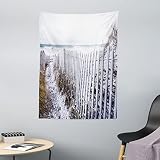 ABAKUHAUS Massachusetts Tapisserie, Chemin sous la Neige, Pas de décoloration, 110 x 150 cm, Blanc Fawn