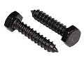 Stainless Steel Black Lag Bolts 5/16" x 2" Hex Lag Screws (10 pcs) 18-8 Stainless Black Oxidized in USA