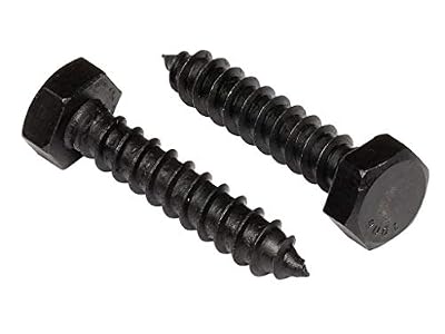 Stainless Steel Black Lag Bolts 5/16" x 2" Hex Lag Screws (10 pcs) 18-8 Stainless Black Oxidized in USA