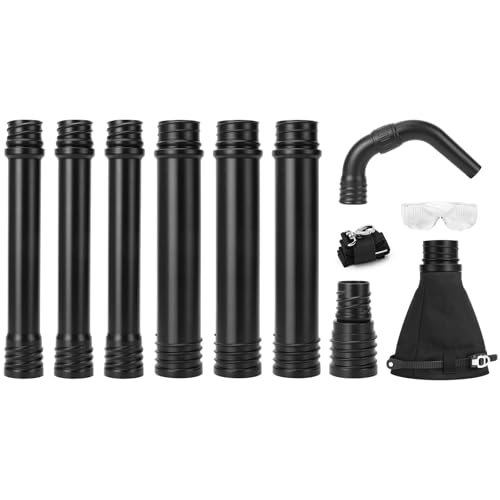 Glosaie Upgraded Universal Gutter Cleaning Tools from The Ground, Leaf Blower Attachment with Adjustable Angle Hook Tube, Compatible with blowers Within 5-inch Diameter, Black