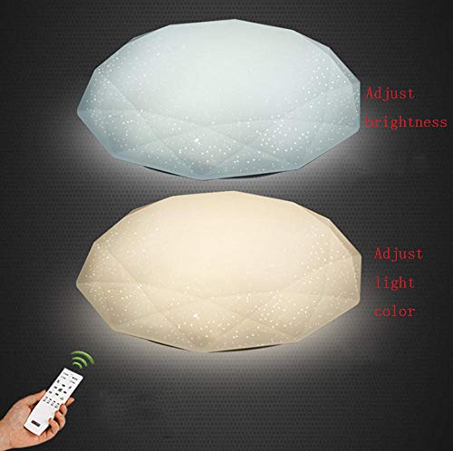 Plafonnier LED télécommande éclairage tricolore sans électrode pour chambre