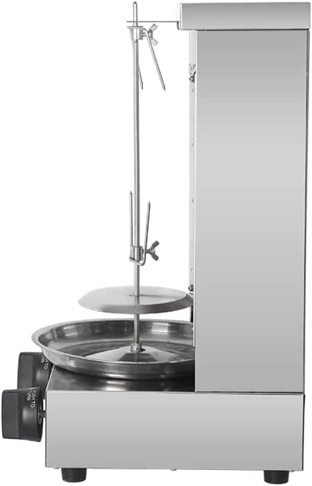 Automatic Rotating Commercial Shawarma Grill, Dual Control Vertical Broiler Gyro Machine for Commercial Home Kitchen