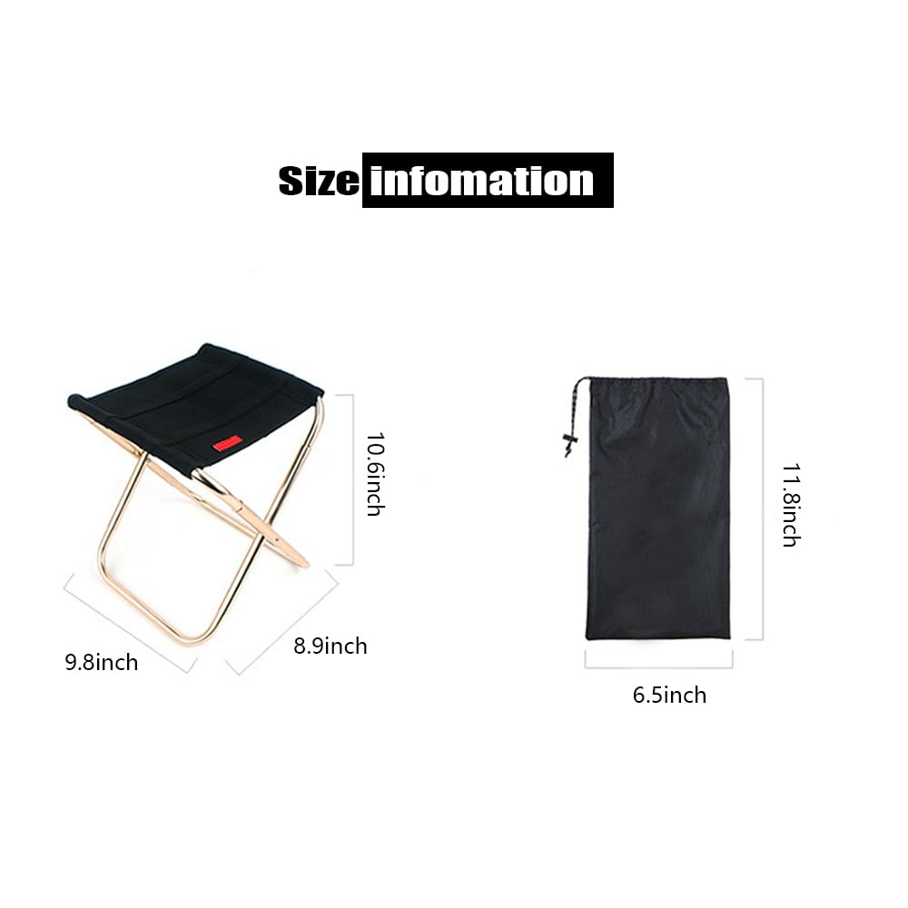 Portable Folding Stool, 3 Seconds Fast Open and Fast fold Camping Stool, Aviation 7075 Aluminum Alloy Frame, Oxford Cloth, Adult Camping Stool can Support up to 180 pounds