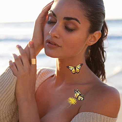 Butterfly Tattoos Temporary For Kids / Women, 100 Pcs Colorful & Waterproof Butterfly Temporary Stickers For Party Favors / Gifts / Decoration #TOP7