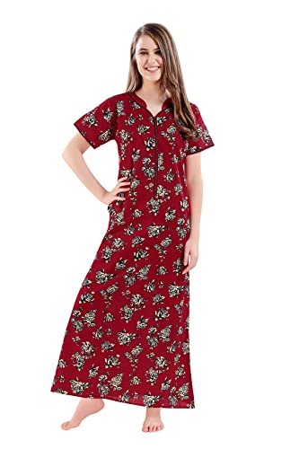 Image of AV2 Women Printed Cotton Nightwear Nighty|Womens Night Wear Maxi 7209