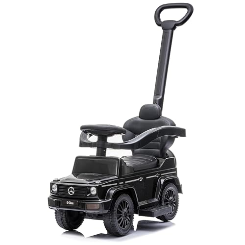 Image of Best Ride On Cars 3 In 1 Mercedes G-Wagon Push Car for Toddlers 1 to 3 Years Old, Kids Outdoor Stroller with Music, Horn Sounds, and Handle, Realistic Driving Experience, Black