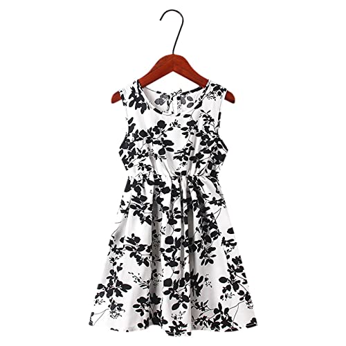 Summer Casual Dresses Girl's Ruffle Sleeve Tiered Swing A-Line Cute Midi Sundress with Pockets Independence Day s2