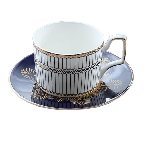 カップ ソーサー コーヒーカップ ソーサー セット 花柄 薔薇 ロース 水玉 牡丹 セット ボーンチャイナ マグカップ ピンク ブルー グリーン 田園風 コーヒー ティー 高級品 おしゃれ エレガント 可愛い (スタイル6)