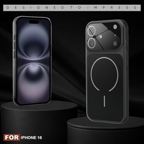 Image of SHINESTAR iPhone 16 Case - Premium Shockproof Protective Cover, Wireless Charging Compatible, Slim & Durable Luxury Back Cover with Camera Protection (Black)