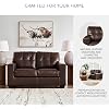 Signature Design by Ashley Santorine Transitional Tufted Leather Match Loveseat, Dark Brown