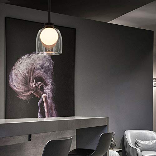 Suspension postmoderne en verre clair E27 pour l'éclairage de votre salon