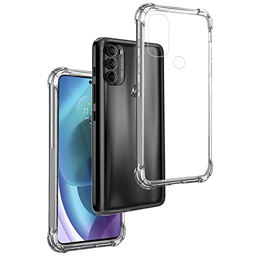 REY Funda Anti-Shock Gel Transparente para Moto G71 5G, Ultra Fina 0,33mm, Esquinas Reforzadas, Silicona TPU de Alta Resistencia y Flexibilidad