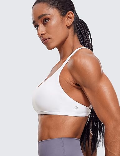 CRZ YOGA Womens Strappy Sports Bra - Criss Cross Back Padded Medium Support Wireless Gym Cami Workout Yoga4