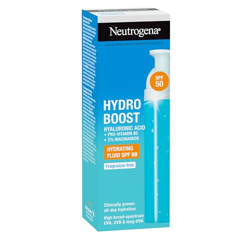 Neutrogena® Hydro Boost Nawadniający Krem z SPF 50, 50ml, głębokie nawilżenie z wysoką ochroną przeciwsłoneczną. Lekka konsystencja długotrwałe nawodnienie, Chroni przed promieniowaniem UVA i UVB.