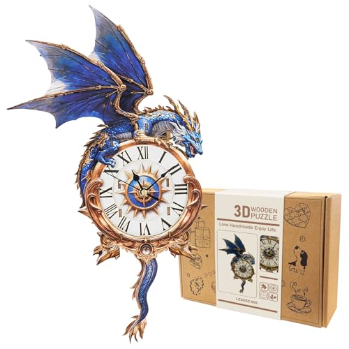 Puzzle 3D en bois pour adultes horloge murale mécanique pendule et maquette bois de salon