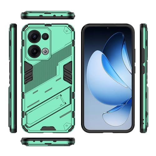 Oppo Reno 13 5G (������) �P�[�X�A�L�b�N�X�^���h�ϏՌ��d�b�P�[�X�ی�J�o�[�APC ����� TPU �g�ѓd�b�P�[�X�ی�J�o�[�ƌ݊���������܂��B(Green)
