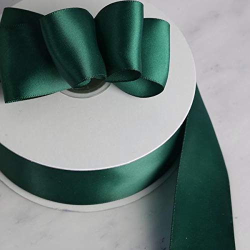 IHKFILAN Double Face Satin Ribbon in Fern Green (25 mm x 22.86 m) Matt Shiny Gift Ribbon for Decorating & Crafts, Weddings - Image 2