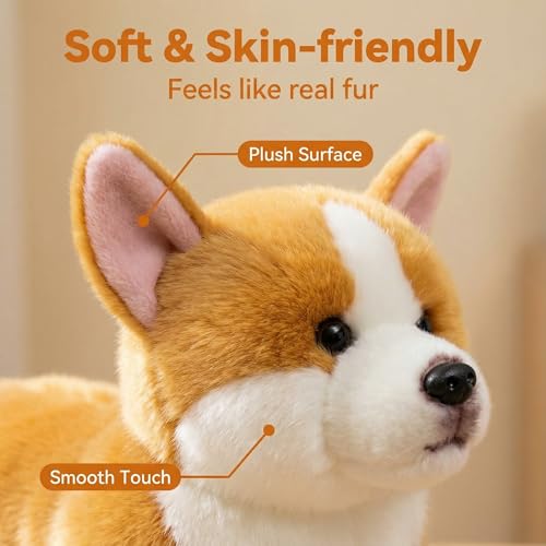 CU-MATE Plüsch Stofftiere Hund für Mädchen/Jungen (Louie Welsh Corgi)