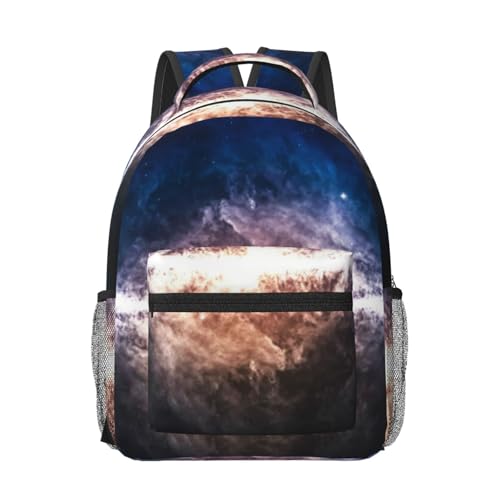 Sac à dos Galaxy noir imperméable de taille unique pour le confort des écoliers