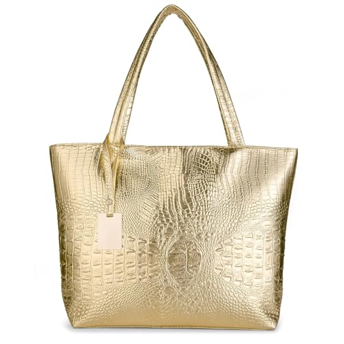 SUMGOGO Purse and Handbag for Women Crocodile Satchel Large Shoulder Tote Bag Wallets2